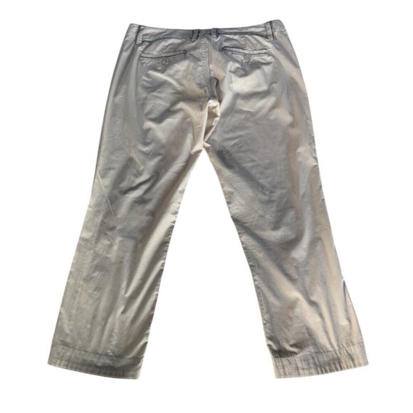 Horny Toad Women's Sz 12 Tan Wide Leg Cropped Capri Pants w/ Gray Contrast Cuffs - Picture 4 of 9